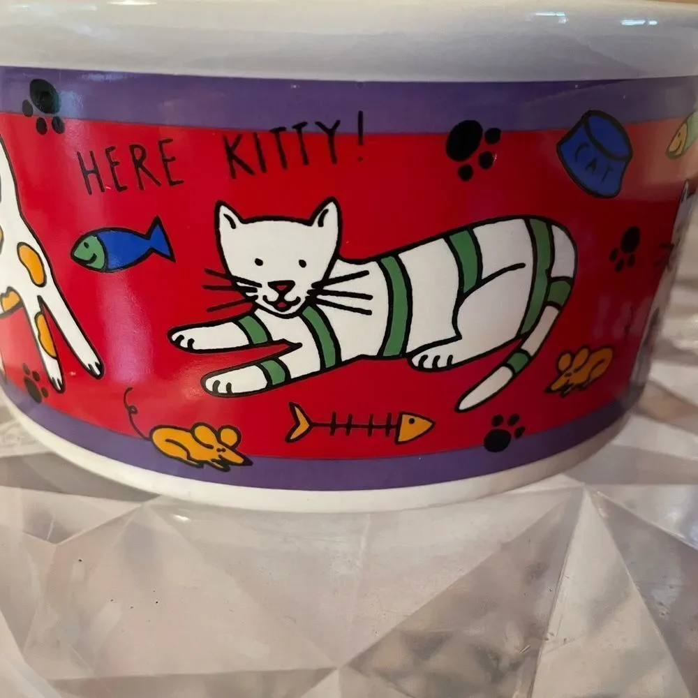 Signature The Good Cat Cat Dish & Meowy Christmas Fish Shaped Cat Dish